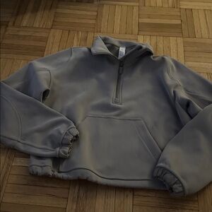 Lululemon brushed softstreme ribbed half zip pullover size 2 Riverstone